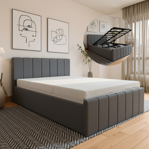 Ottoman storage bed frame gas - storage,