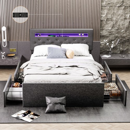 4ft6 double bed frame - 4ft6, with