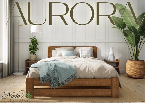 Handmade solid pine - pine, bed