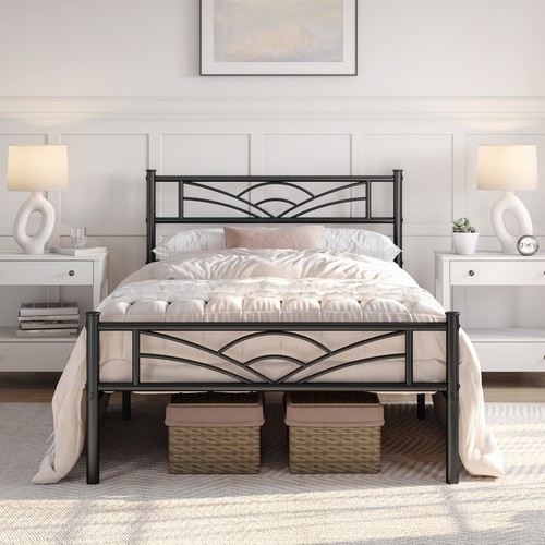 Metal platform bed - bed, with