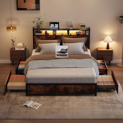 King size bed - metal,