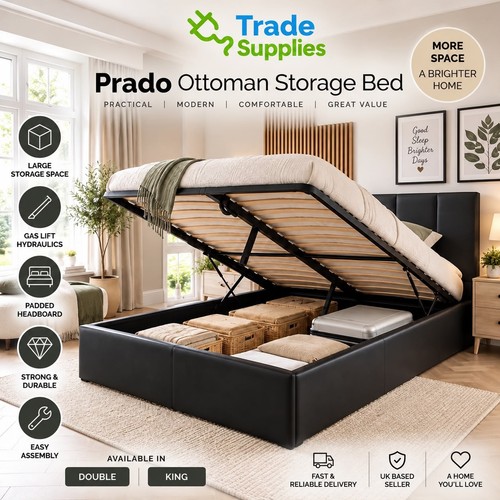 Ottoman storage bed frame - ottoman, gas