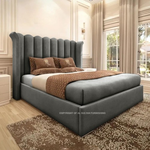 Ottoman bed frame winged plush - ottoman,