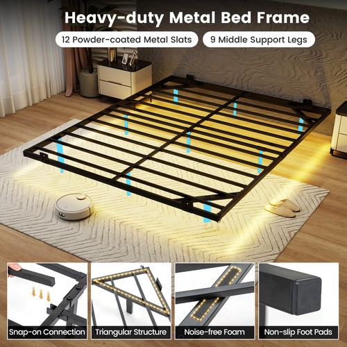 Floating bed frame king size - bed,