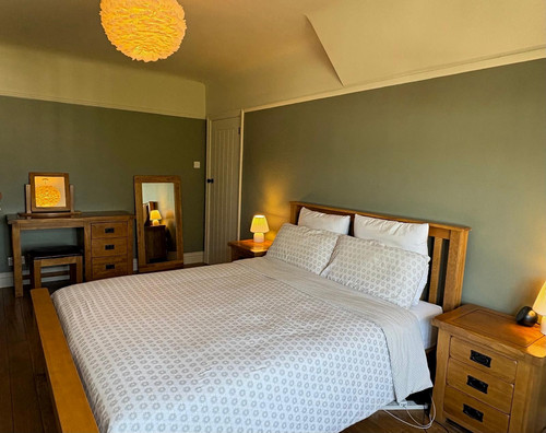 King wooden bed - wooden,