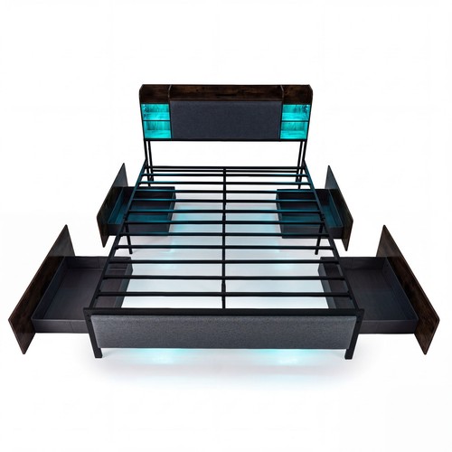 King size bed frame industrial - bed,