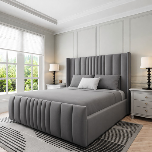 Ottoman bed plush - plush, velvet