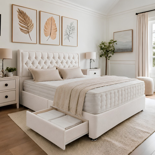 Plush divan bed set with - divan,