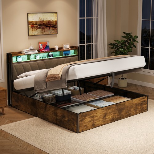 Wooden ottoman bed frame - bed, 5ft