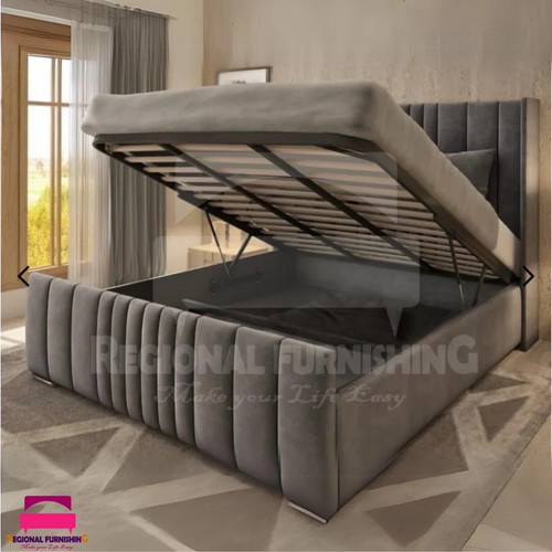 Ottoman bed winged panel plush - winged,