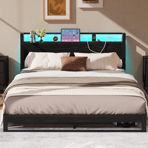 King size bed frame with - bed,