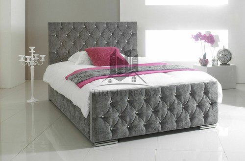 Diamond upholstered fabric - upholstered, bed