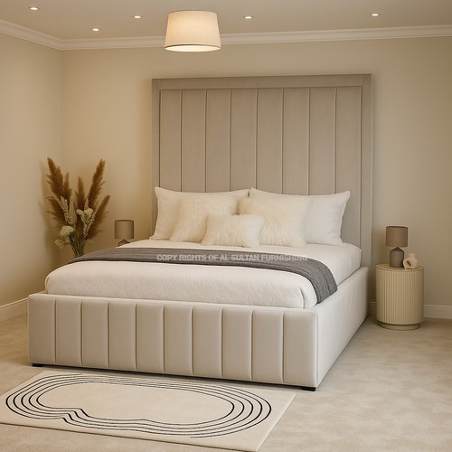 High headboard ottoman bed - high,