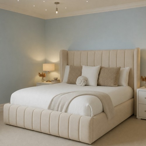 Winged panel bed frame - bed,