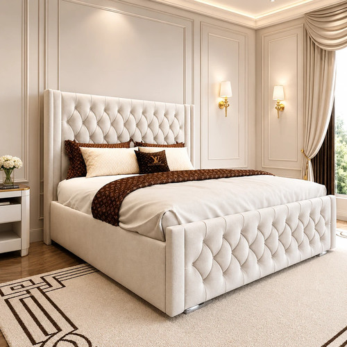 Winged panel plush velvet - panel, bed