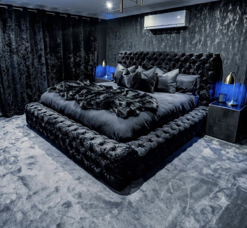 King velvet upholstered tufted - upholstered,