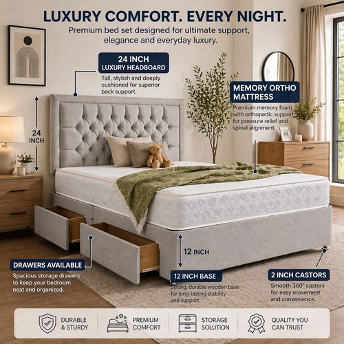 Plush divan bed - plush, with