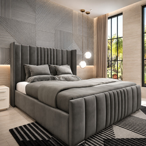 Ottoman bed winged plush - bed,