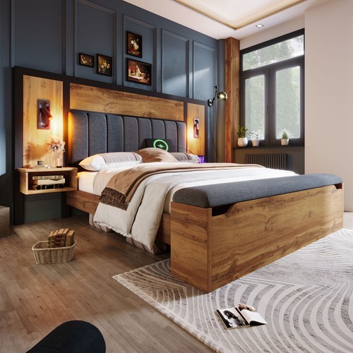 King size bed frame with - king,