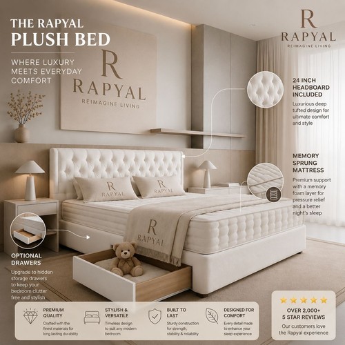 Plush divan bed - bed, set