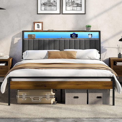 Industrial king bed frame with - king,
