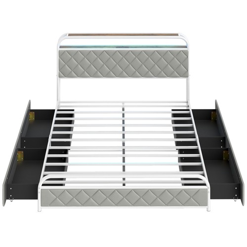 King size bed frame with - frame, 4